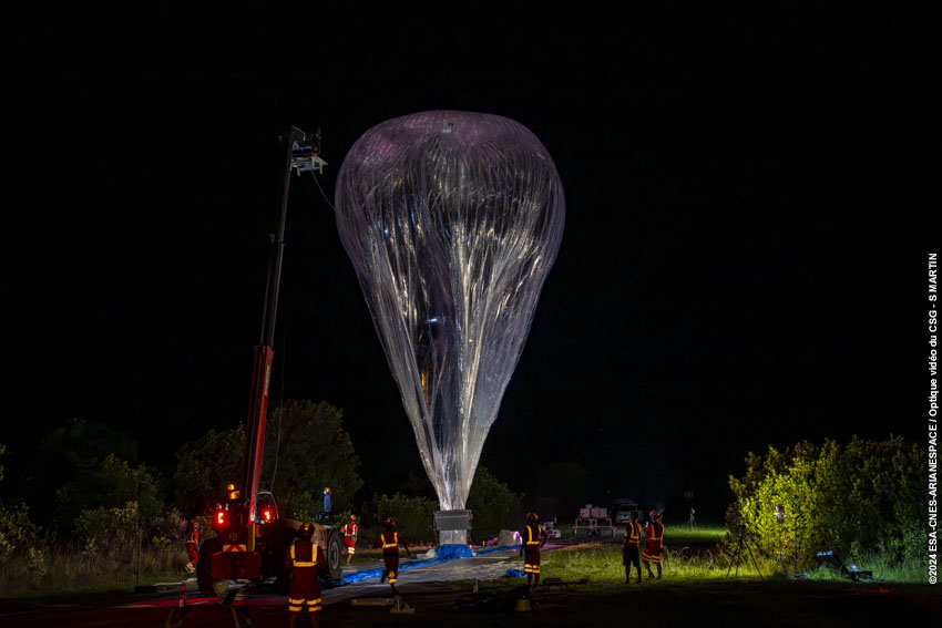 Le ballon BalMan prêt à décoller depuis le CSG.