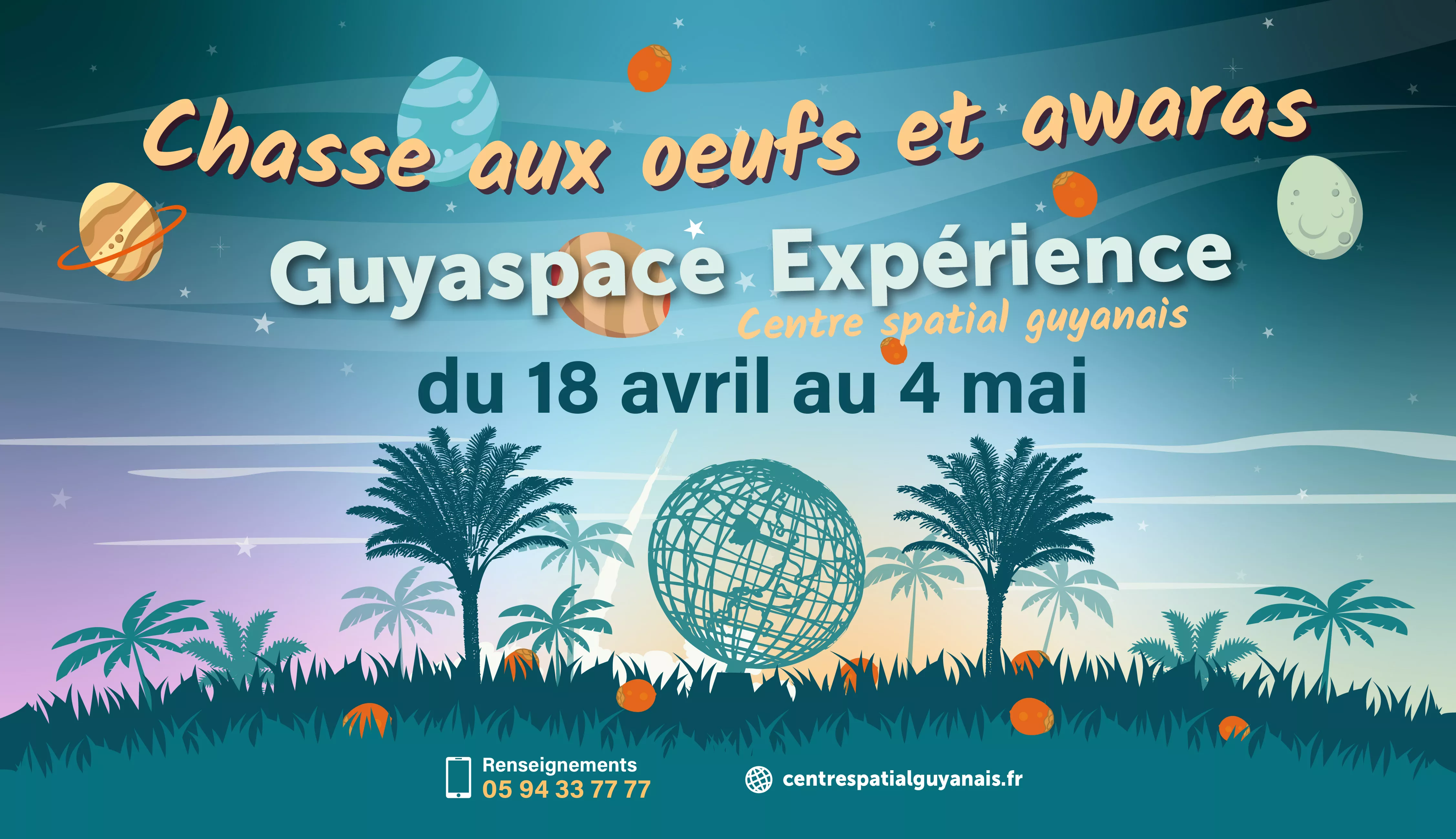 Visuel de promotion animation Pâques Guyaspace Expérience