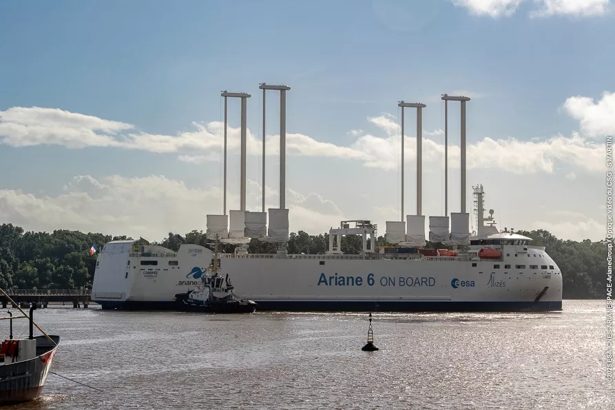 Arrivée METOP-SG-A1 au Port de Pariacabo