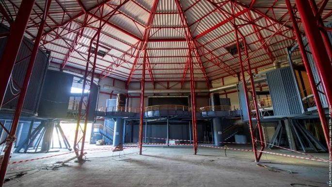 Clairière du musée pendant les travaux de rénovation.