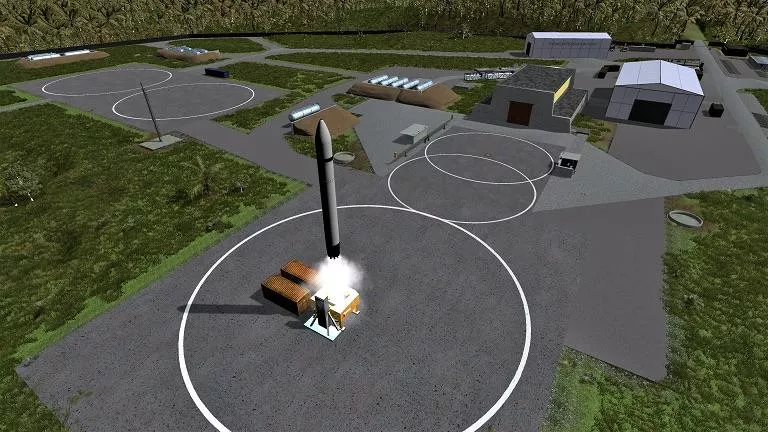 Vue d'artiste d'un pas de tir multi-lanceurs