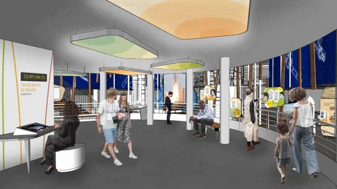 Illustration du balcon du musée de l'Espace après travaux.