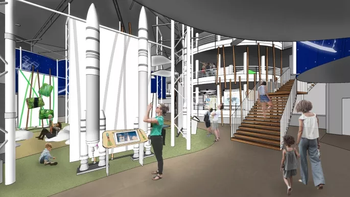 Illustration vue lanceur après travaux de rénovation au musée de l'Espace.
