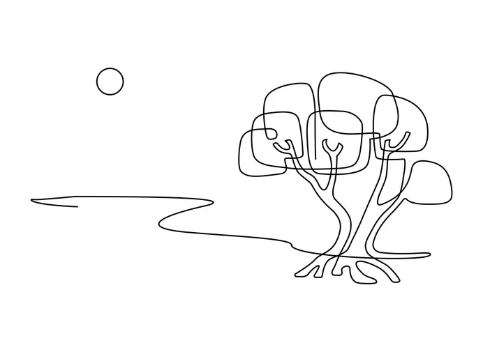 Ligne continue - sentier