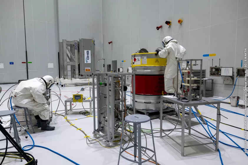 Remplissage en ergols satellites Galileo L14