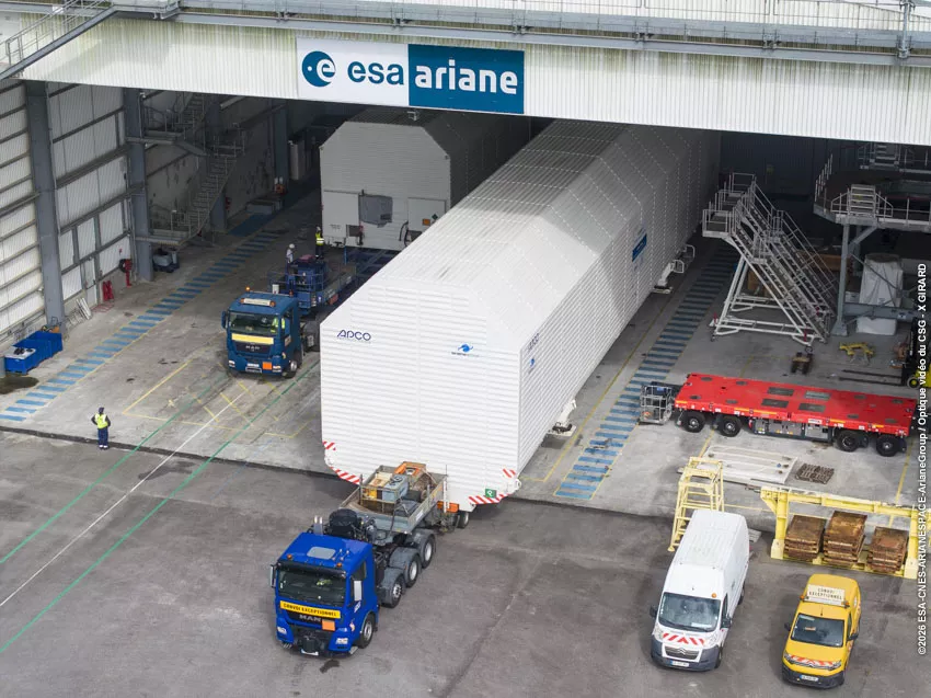 Arrivée convoi ULPM et LLPM Ariane 6 au CSG 