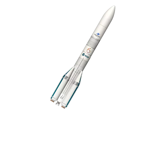 Infographie lanceur Ariane 6 incliné version 2026